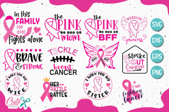 Bundle Breast Cancer Awereness Graphics for Crafts