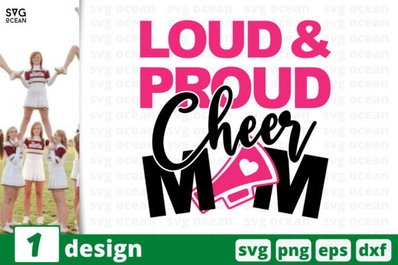 Loud Proud Cheer Mom Graphics for Crafts