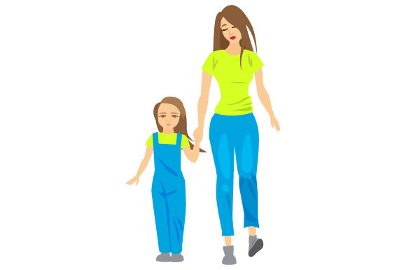 Mom Holding Kids Hand Crafts for Family-Themed Design
