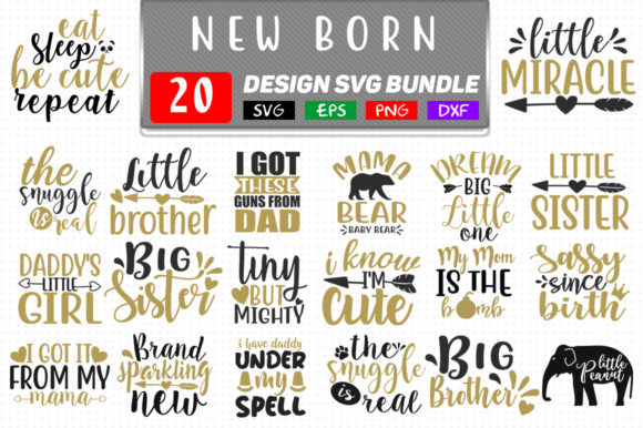 New Born Baby Bundle for Crafts and Graphics