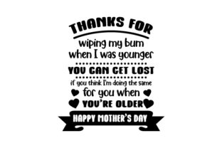Thanks Mom SVG Design for Crafts and Quotes